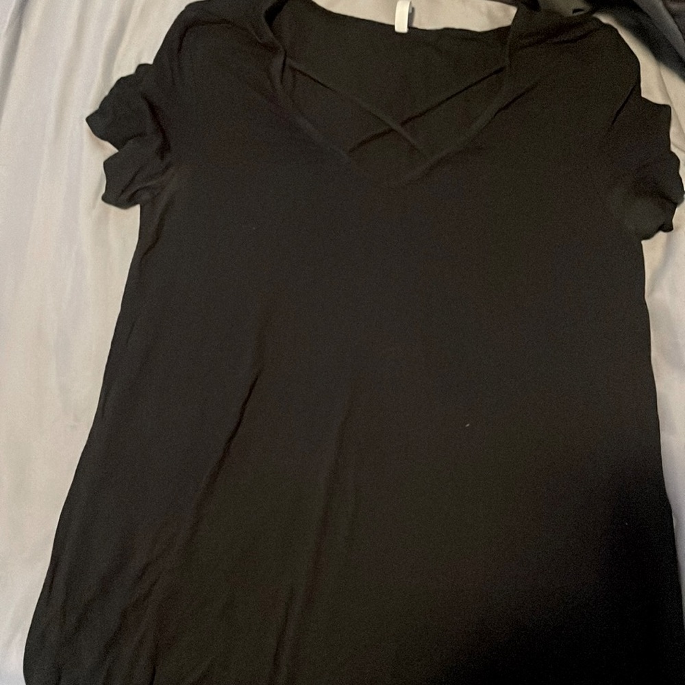 Black criss cross chest top